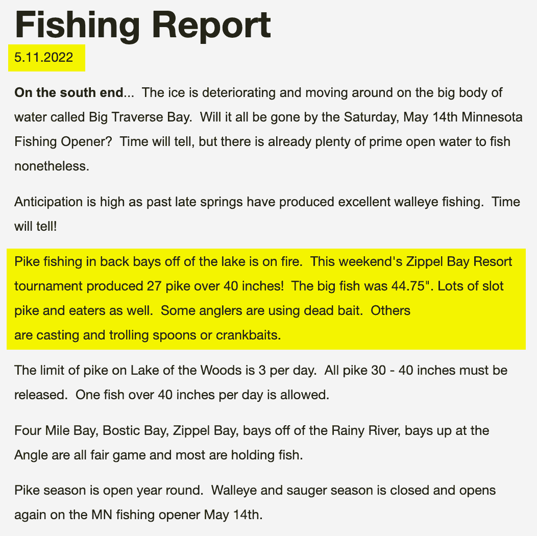 LOTW Fishing Report May 2022