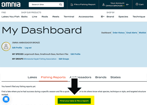 Omnia Fishing Lake Reports