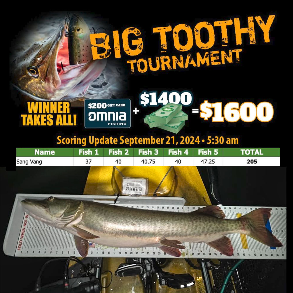 2024-Big-Toothy-Tournament-Winner | Minnesota Kayak Fishing Association 2024 Big Toothy Tournament Winner Sang Vang
